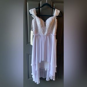 White off-shoulder dress